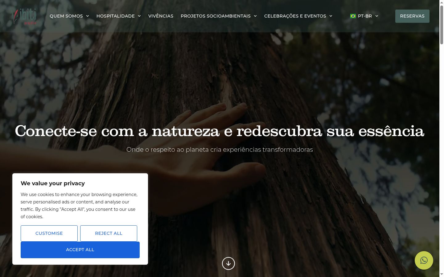 Screenshot del banner di consenso mostrato prima di qualsiasi interazione