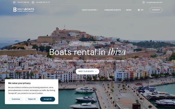 Screenshot of ibiza-boats.com
