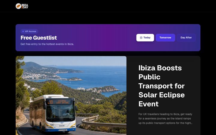Skjermbilde av ibiza2day.com