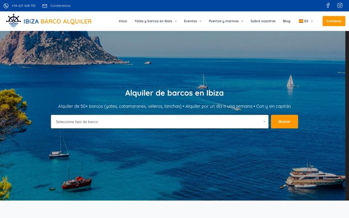 Screenshot of ibizabarcoalquiler.com