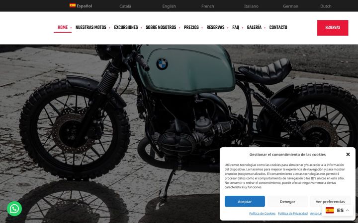 Screenshot stránky ibizaclassicmotorcycles.com