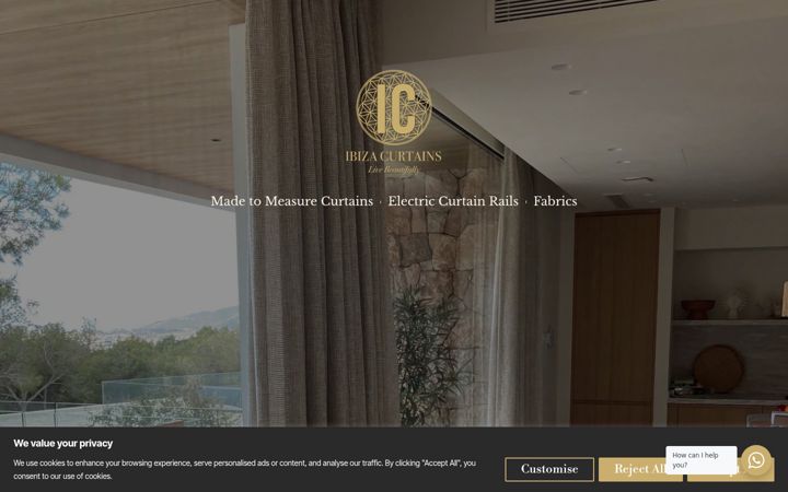 Screenshot of ibizacurtains.com