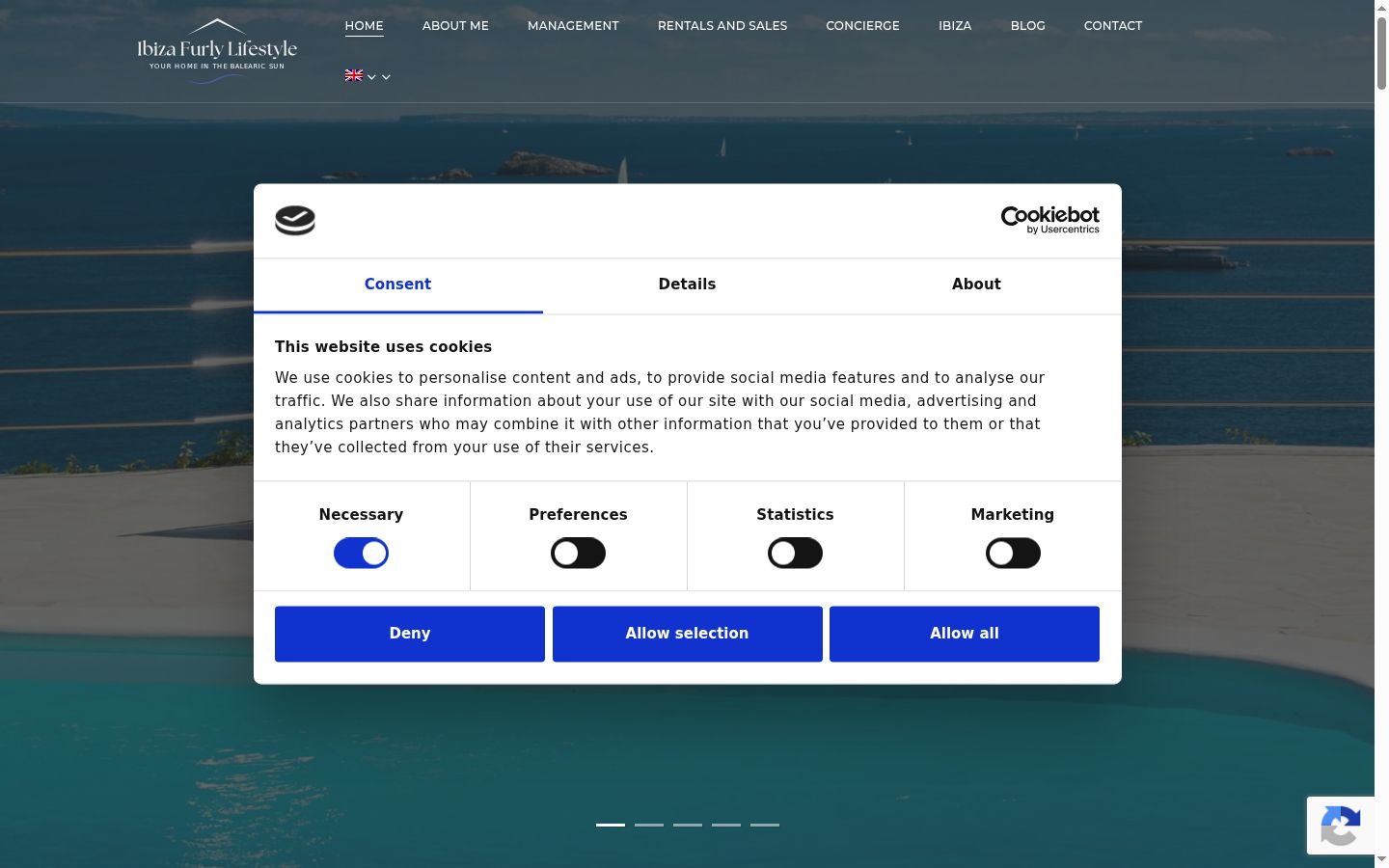 Capture d'écran de la bannière de consentement affichée avant toute interaction