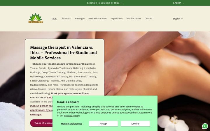 Screenshot of ibizamassages.com