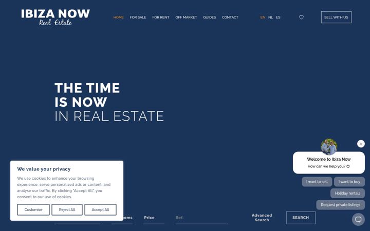 Ekrānuzņēmums no ibizanowrealestate.com