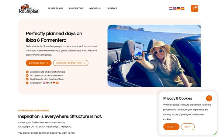 Ekrānuzņēmums no ibizarouteplan.com