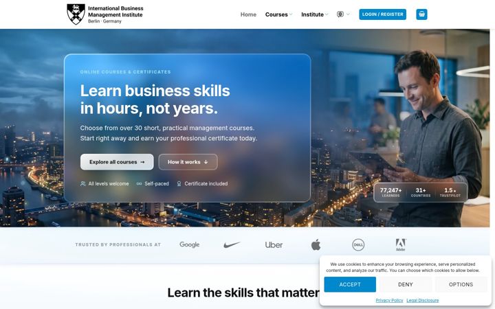 Екранна снимка на ibm-institute.com