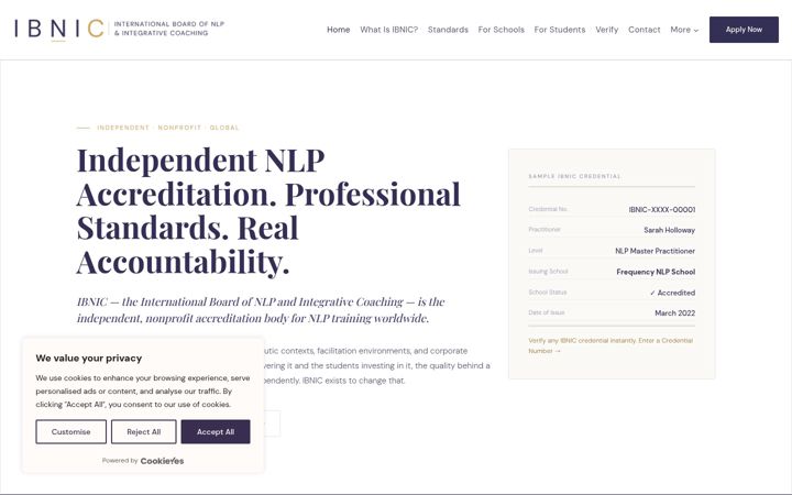 Screenshot of ibnic.org