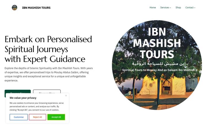 Екранна снимка на ibnmashishtours.com