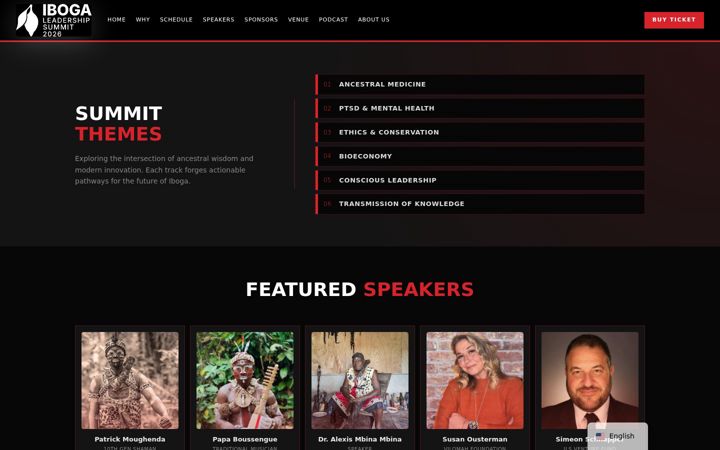 Screenshot of ibogaleadershipsummit.com