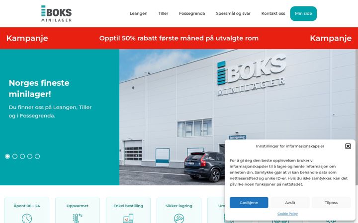 Screenshot of iboksminilager.no