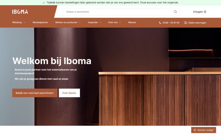 Screenshot van iboma.com