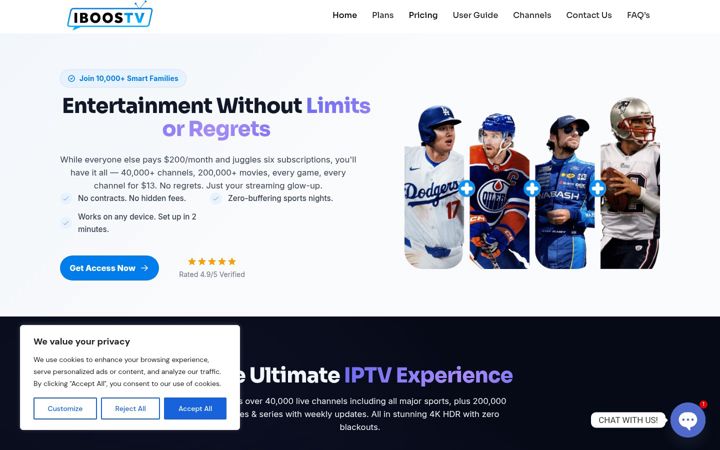Екранна снимка на iboostv.com