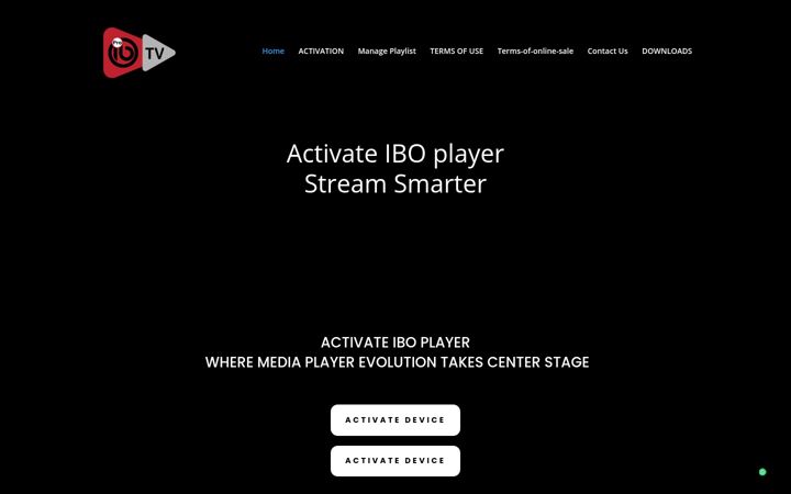 Екранна снимка на iboplayer-activation.com