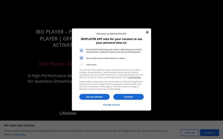 Екранна снимка на iboplayer-app.com