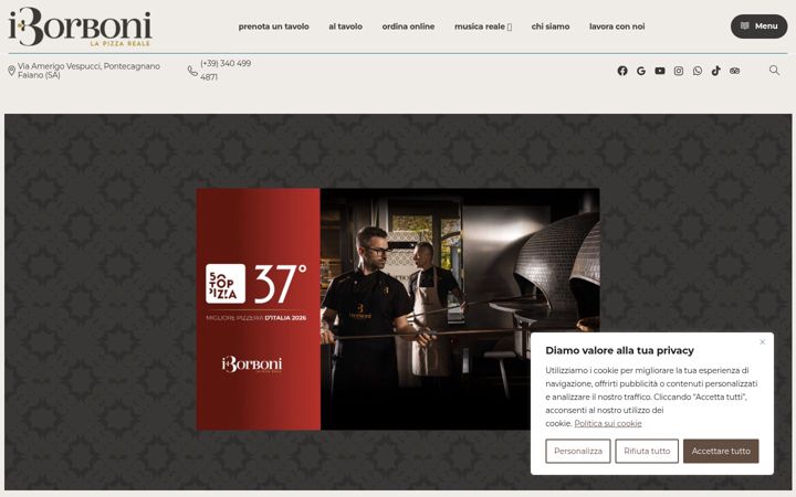 Screenshot of iborbonipizzeria.com