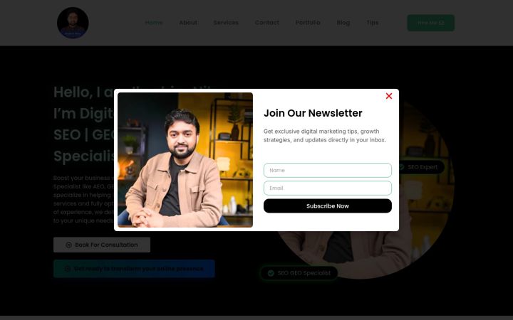 Screenshot of ibrahimniloy.com