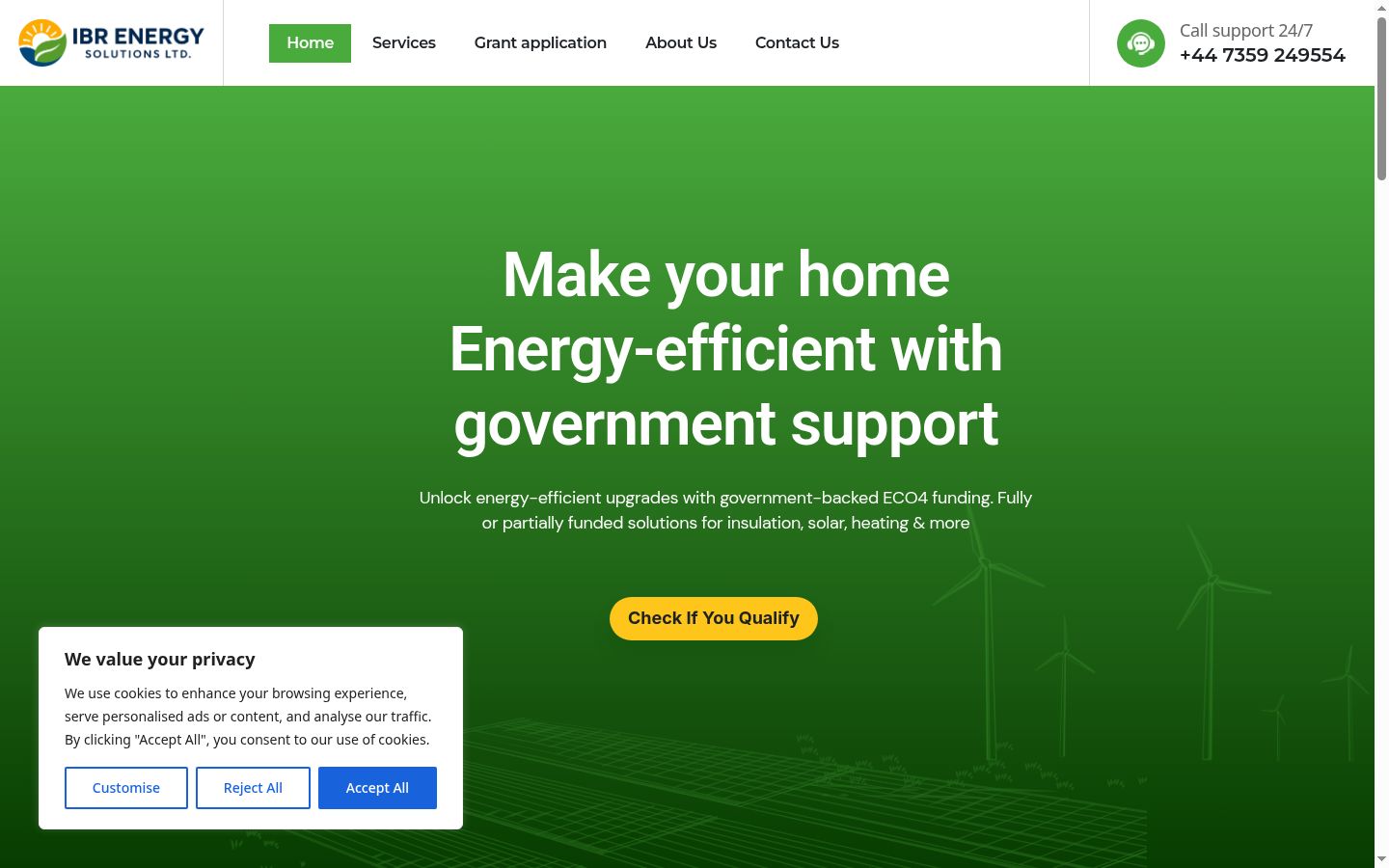 Screenshot del banner di consenso mostrato prima di qualsiasi interazione
