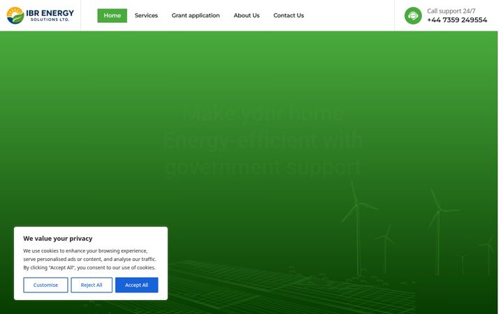 Screenshot of ibrenergysolutions.com