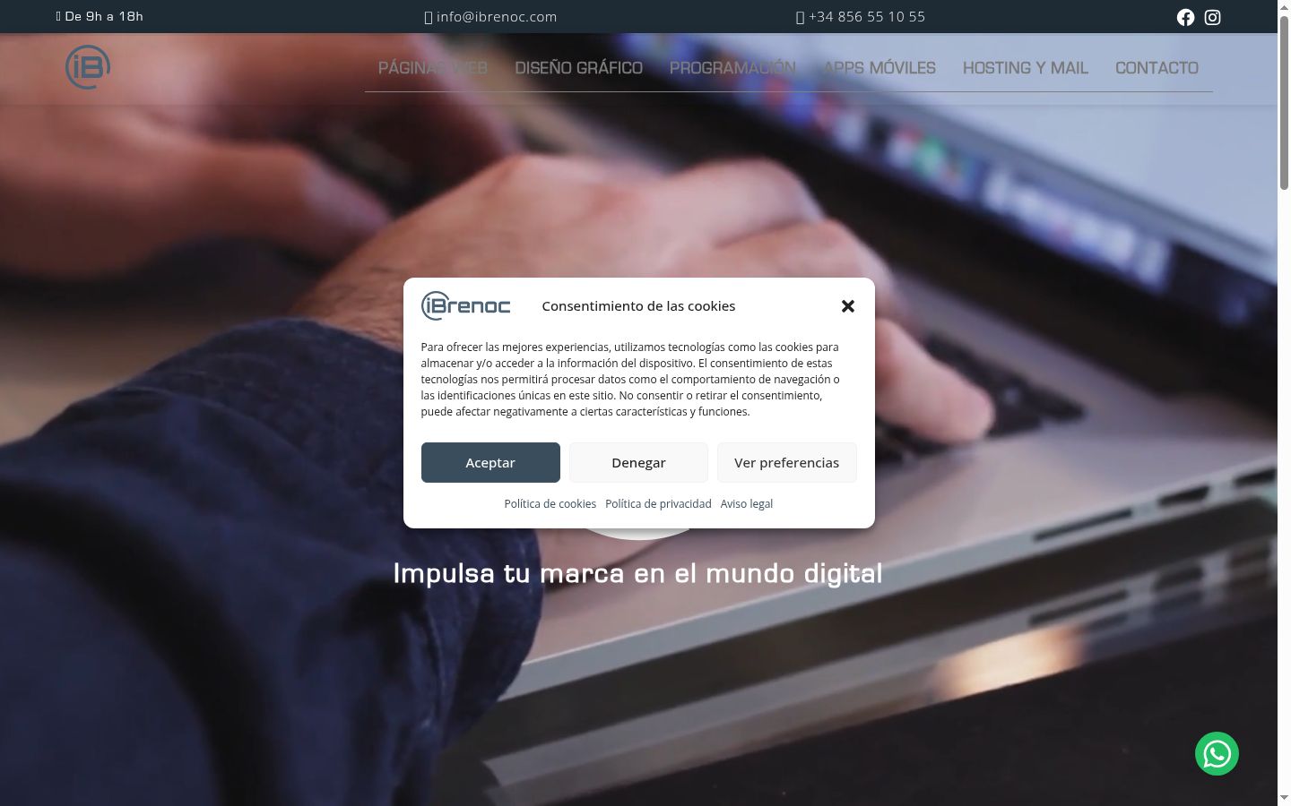 Screenshot of the consent banner shown before any interaction