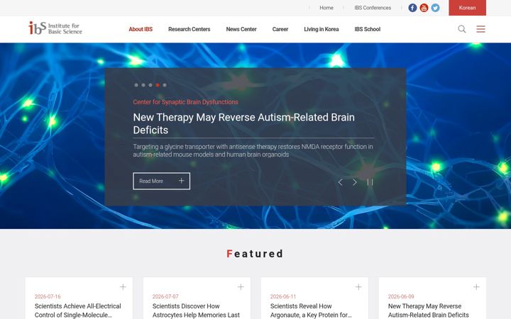 Screenshot of ibs.re.kr