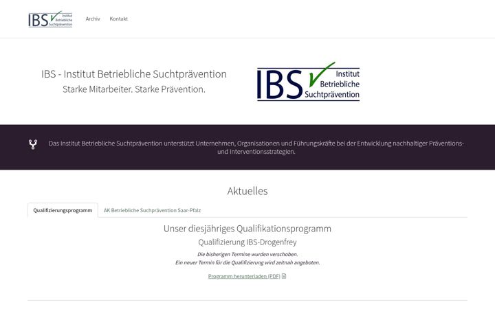 Screenshot of ibs.saarland