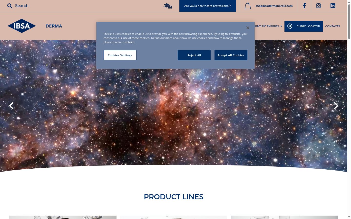Screenshot of the consent banner shown before any interaction