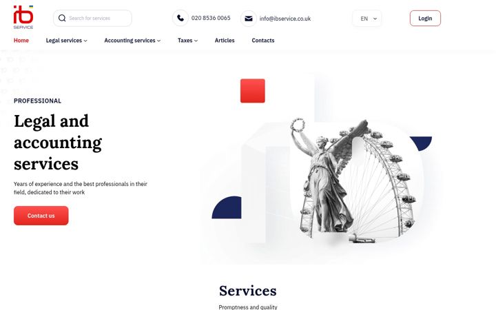 Screenshot von ibservice.co.uk
