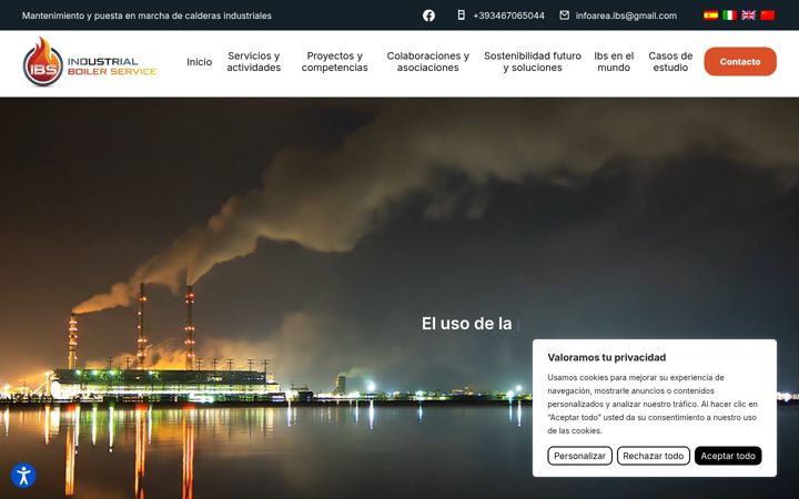 Snímek obrazovky ibsindustrialboilerservice.com