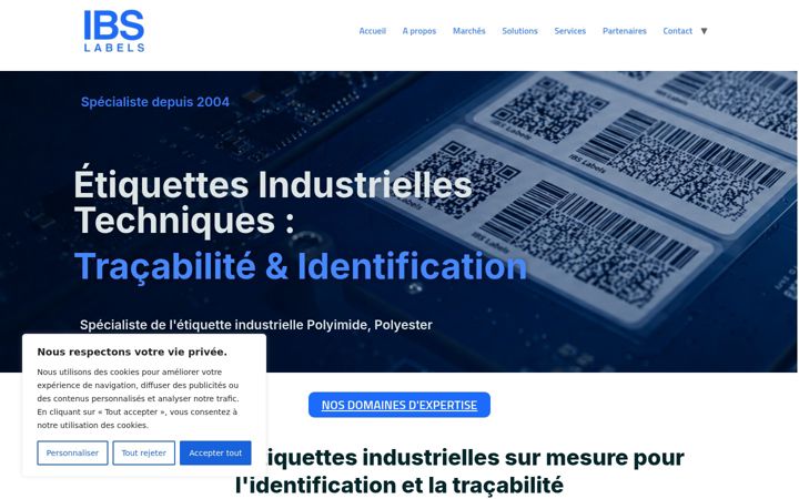 Screenshot of ibslabels.fr
