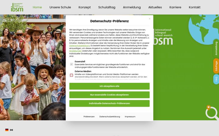 Screenshot of ibsm-school.eu