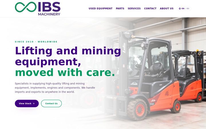 Screenshot of ibsmachinery.com