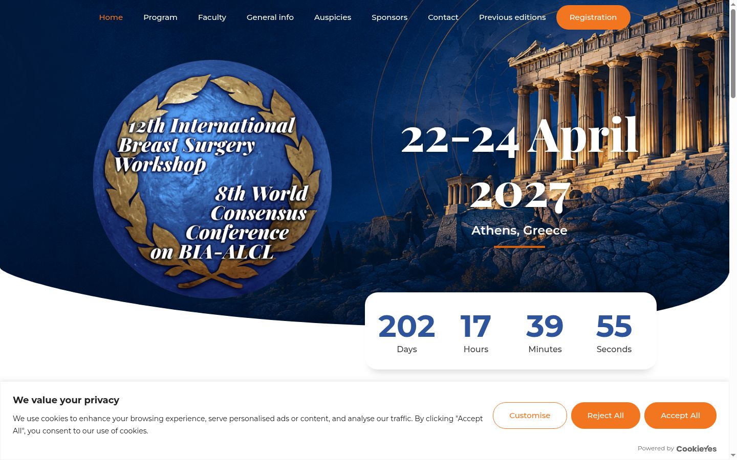 Screenshot of the consent banner shown before any interaction