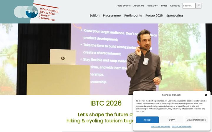Snímek obrazovky ibtconference.com