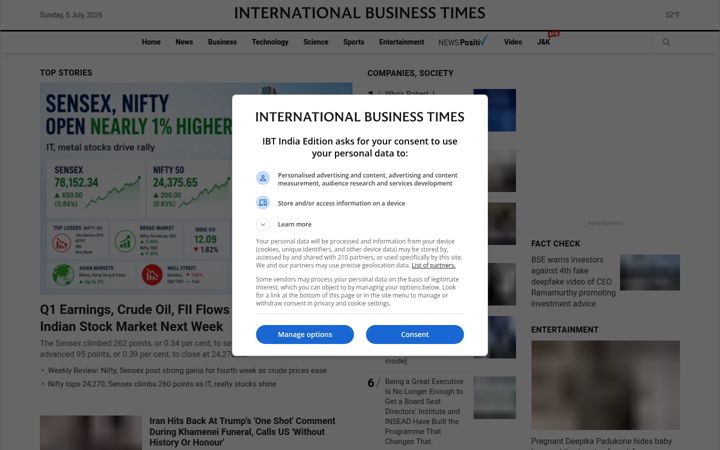 Skærmbillede af ibtimes.co.in