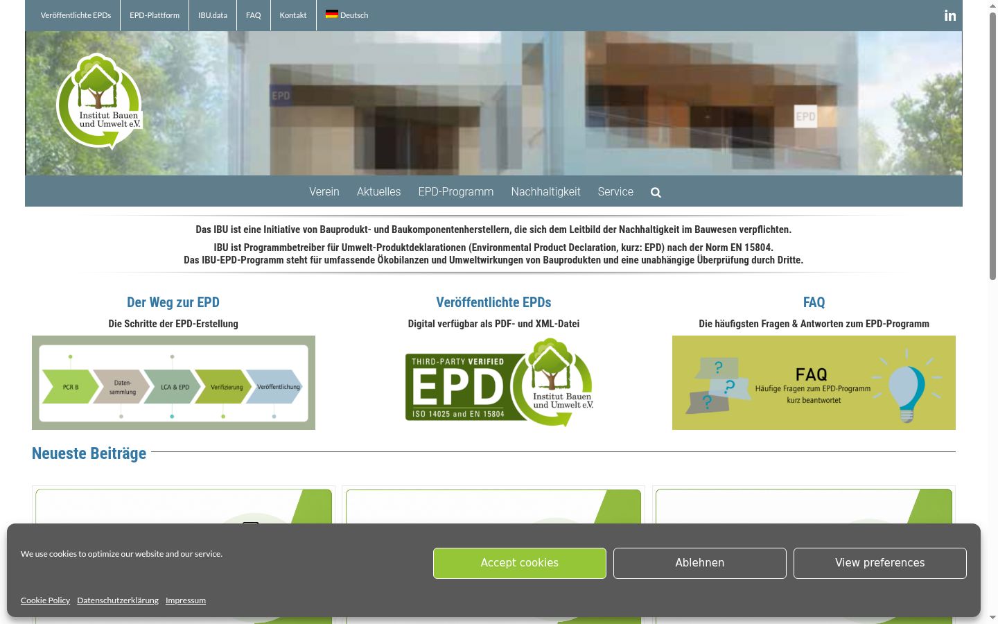 Screenshot of the consent banner shown before any interaction