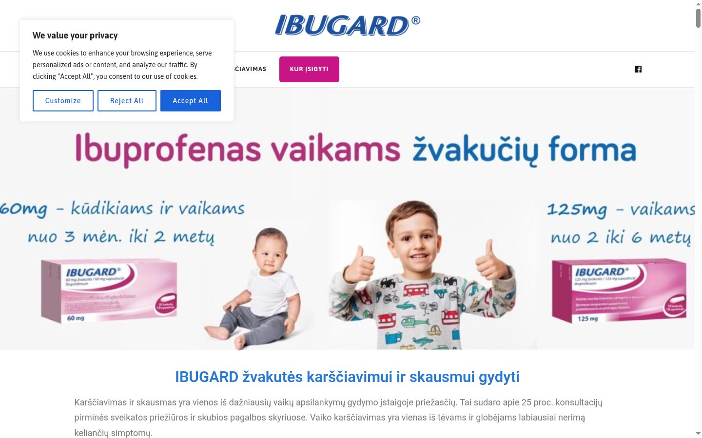 Posnetek zaslona pasice za privolitev, prikazane pred kakršno koli interakcijo
