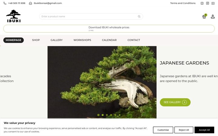 Screenshot of ibuki-shop.com