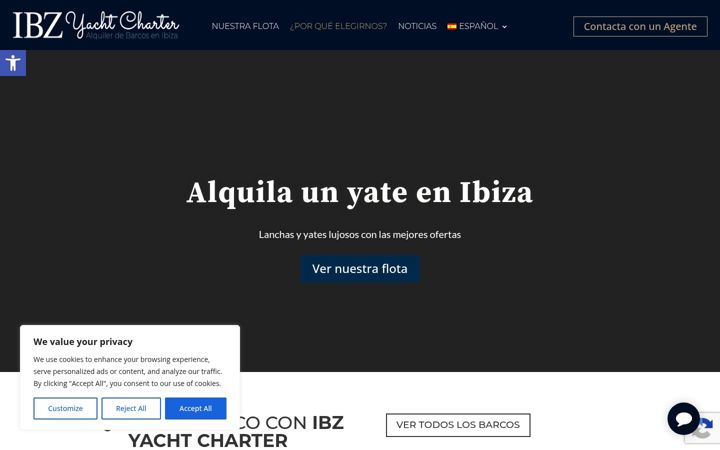Screenshot of ibzyachtcharter.com