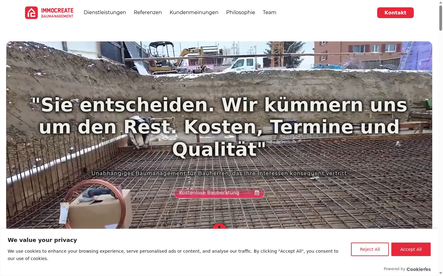 Screenshot of the consent banner shown before any interaction