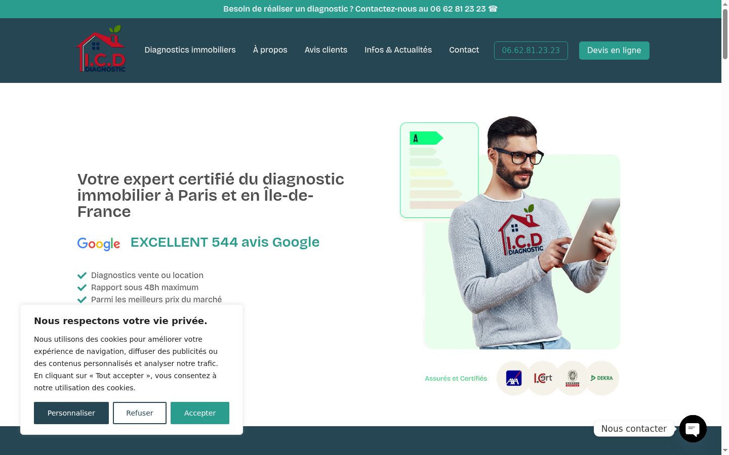Screenshot del banner di consenso mostrato prima di qualsiasi interazione