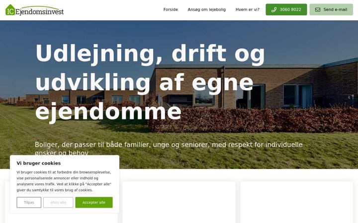 Screenshot of ic-ejendomsinvest.dk