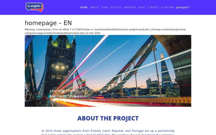 Screenshot of ic-english.eu
