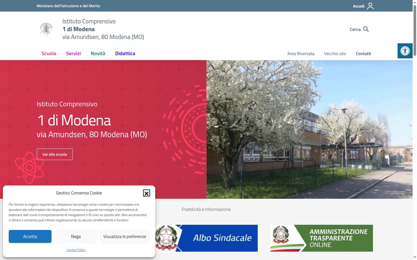 Captura de ecrã do banner de consentimento apresentado antes de qualquer interação