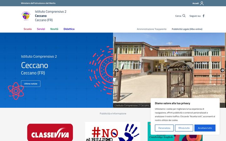 Screenshot of ic2ceccano.edu.it