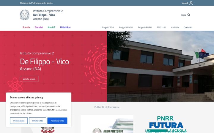 Screenshot of ic2defilippovico.edu.it