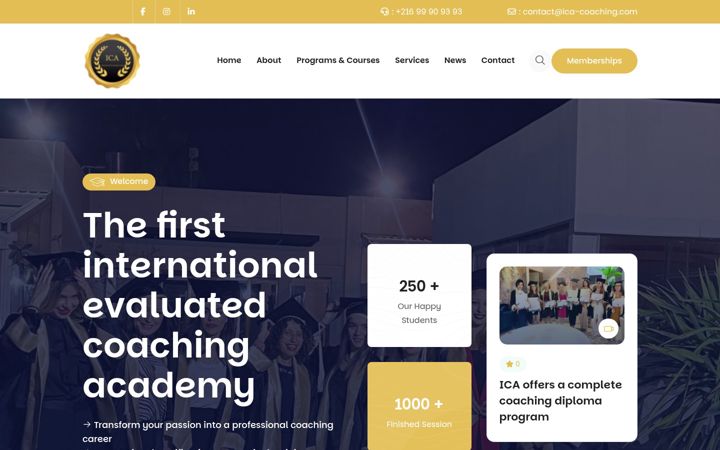Screenshot of ica-coaching.com