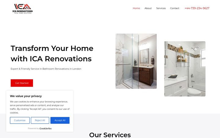 Screenshot of ica-renovations.co.uk