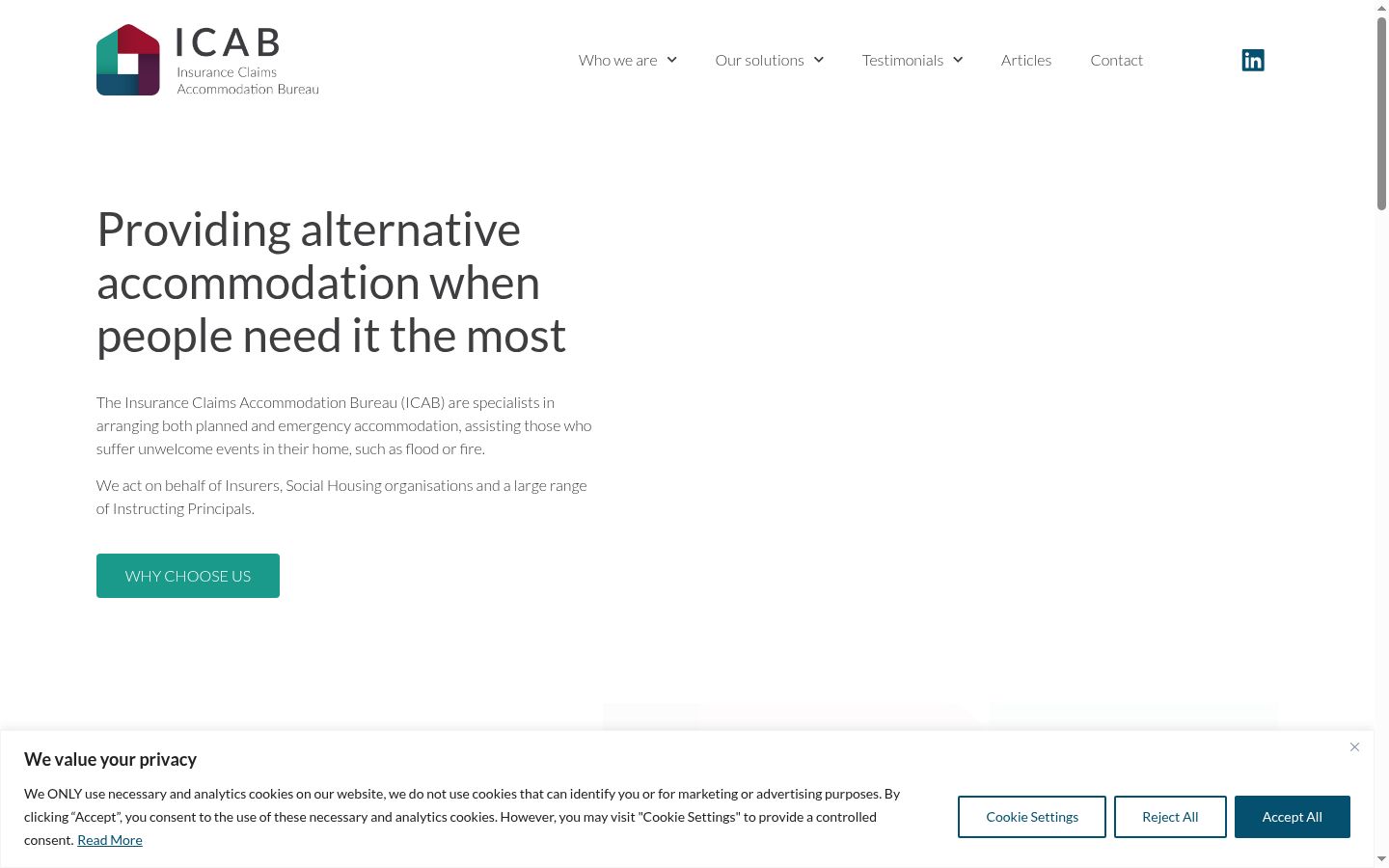 Screenshot of the consent banner shown before any interaction