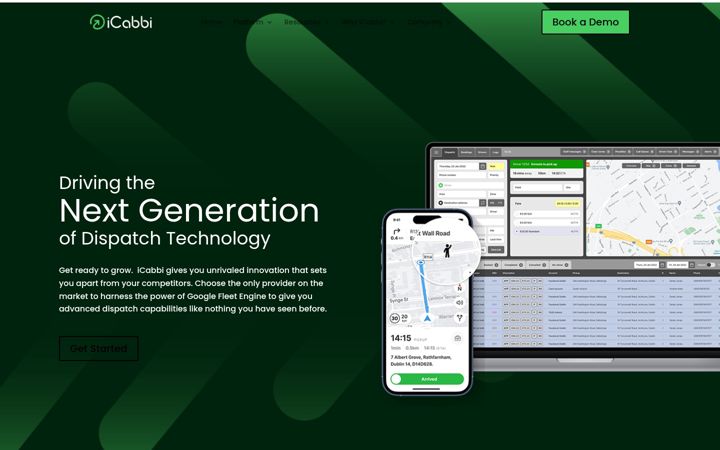 Screenshot of icabbi.com